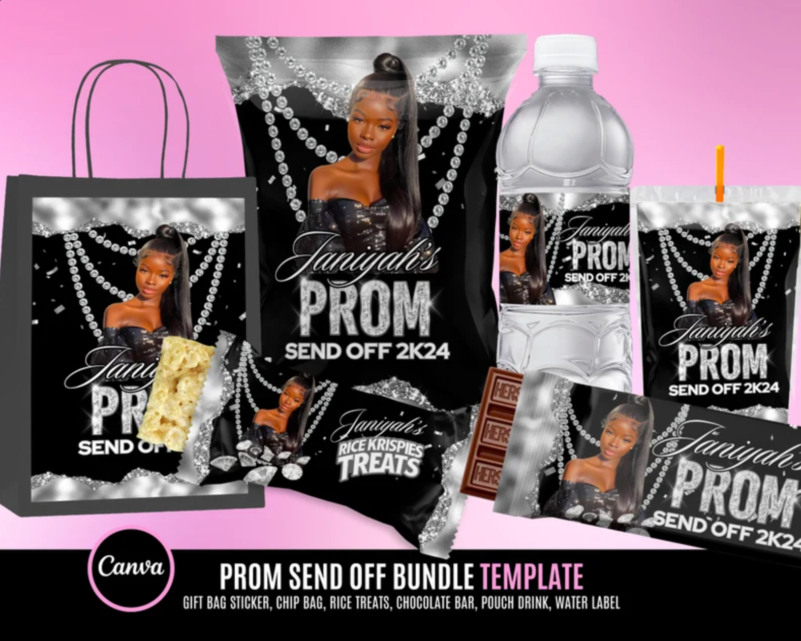 Prom Send off Silver Black – Pink Palace Designs
