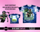 3D Football TShirt Template - Blue Green