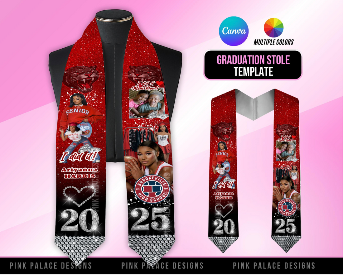 Graduation Stole Template – Pink Palace Designs
