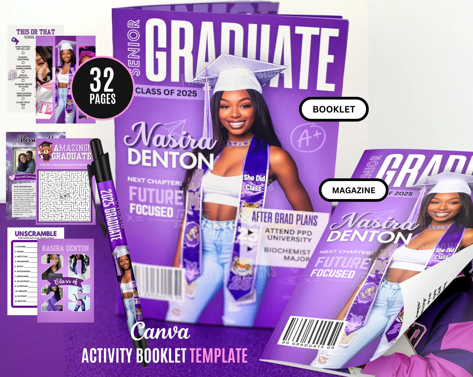 Graduation Book Template - Purple
