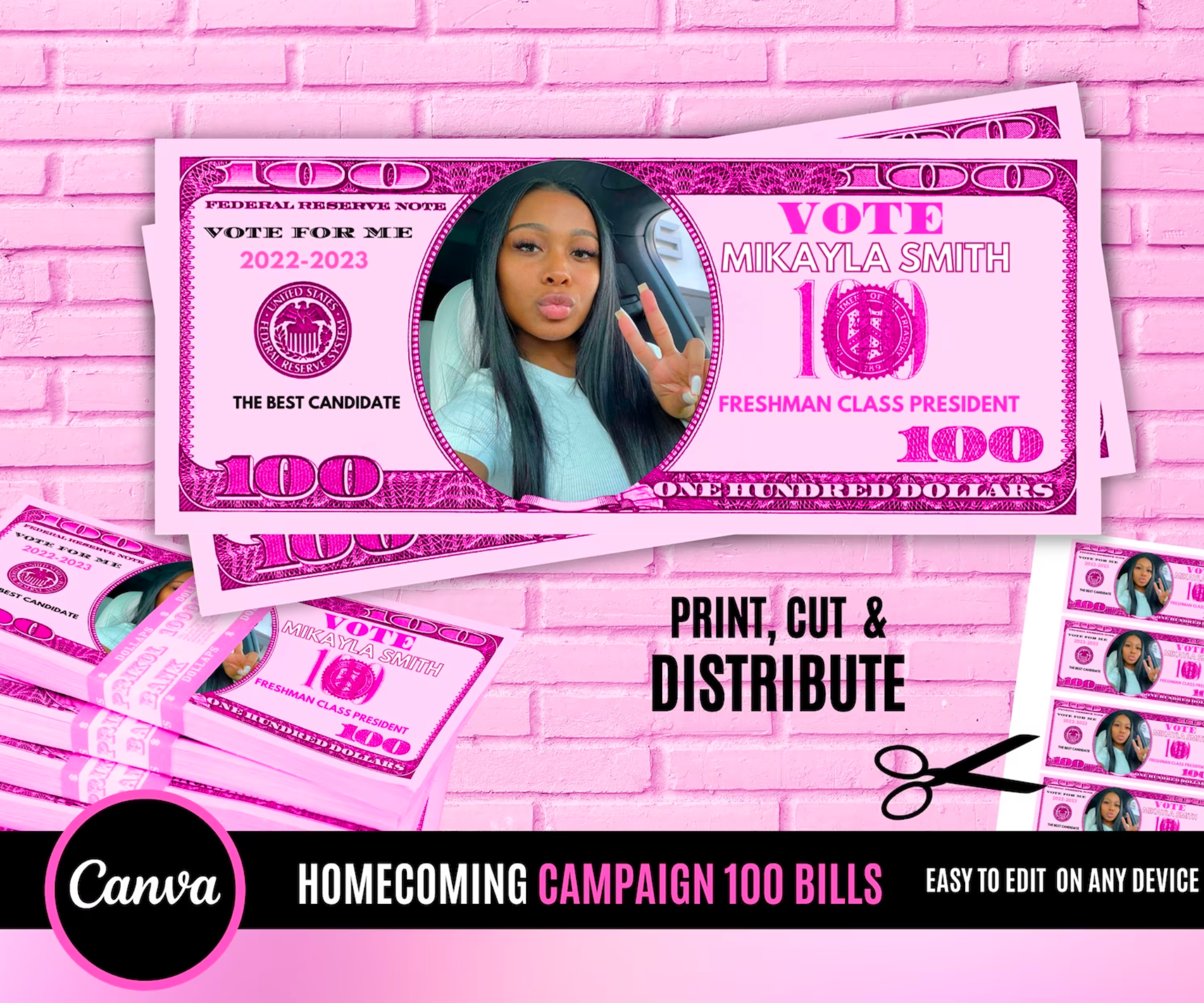 Pink Money Campaign Homecoming 100 Bills