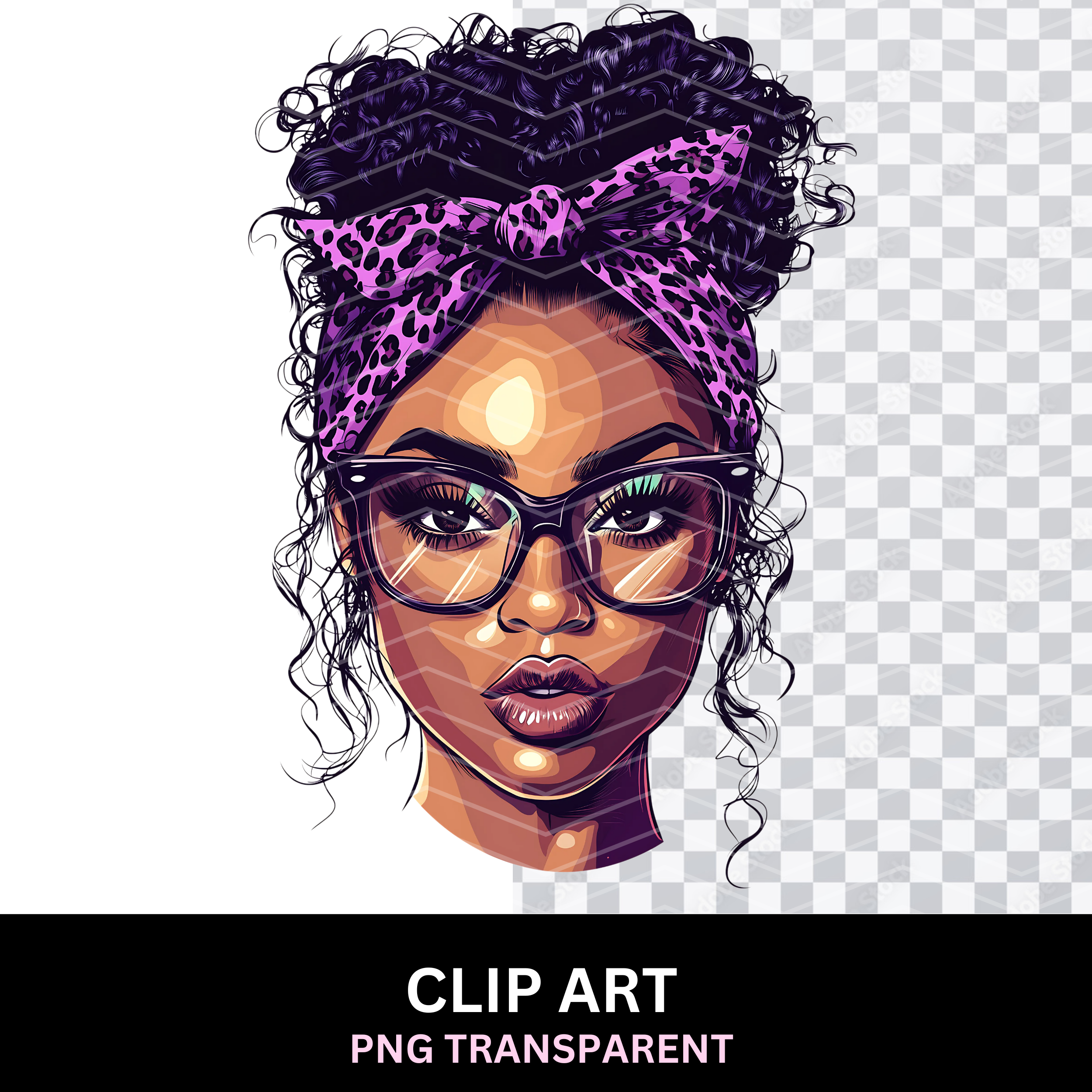 Black Woman with Purple Bandana 2