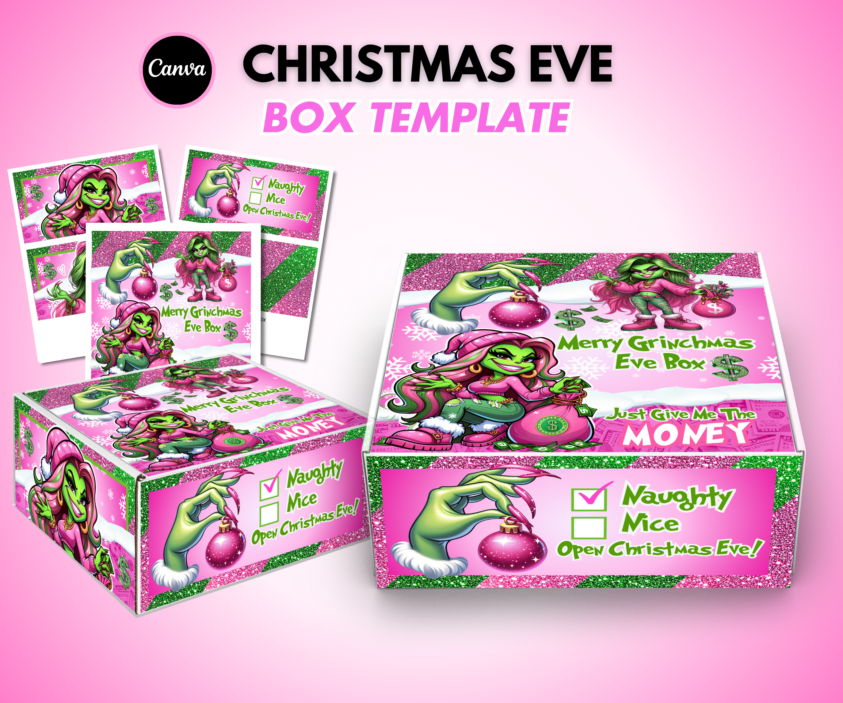 Grinchmas Eve Girl Money Box