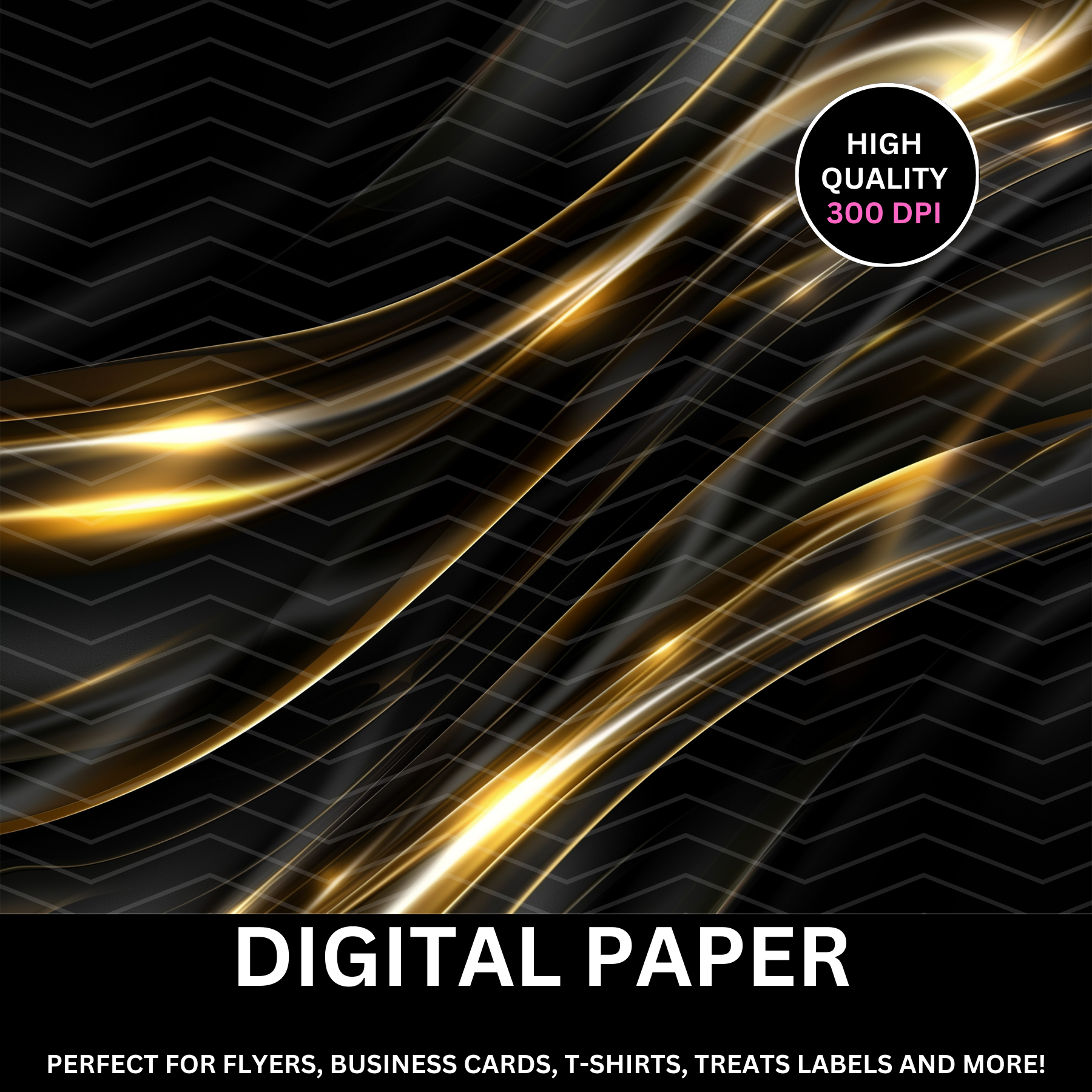 Digital Paper - Gold Black