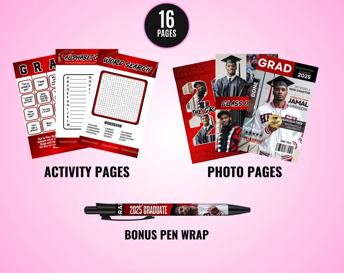Graduation Book Template - Red