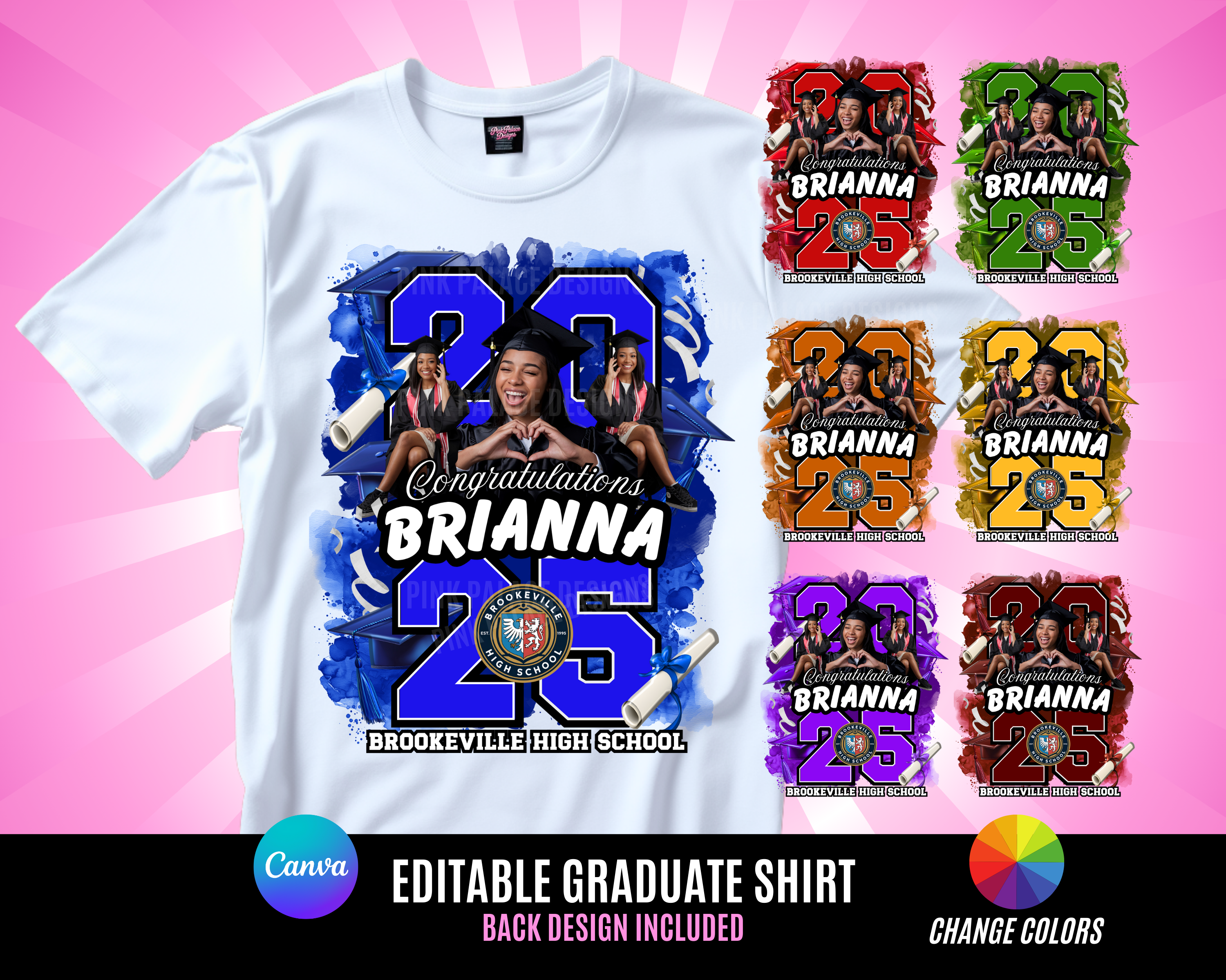 Graduation Shirt Template in Canva