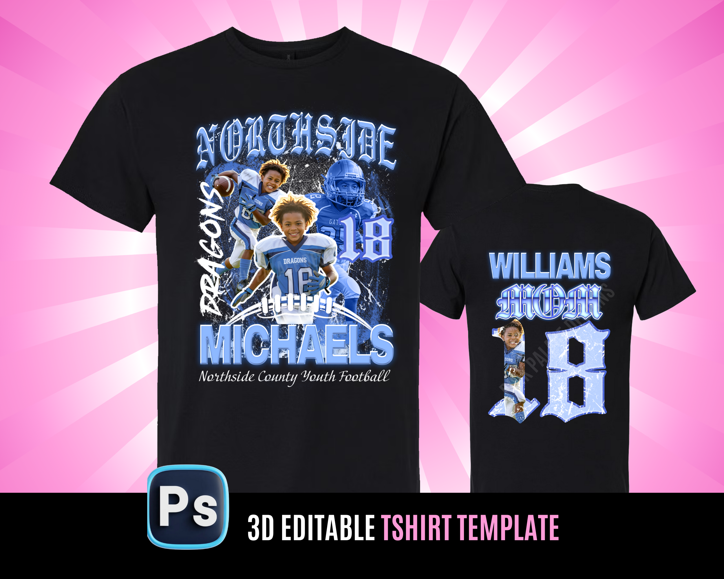 Ice Blue Center Sports Shirt