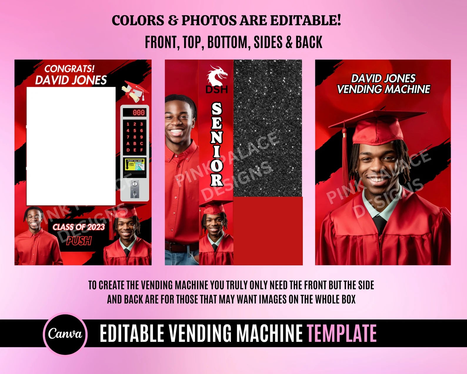 Graduation Vending Machine Template - Red