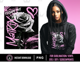 Rose Graphic perfect for tshirt designs, DTG, DTF, Sublimation