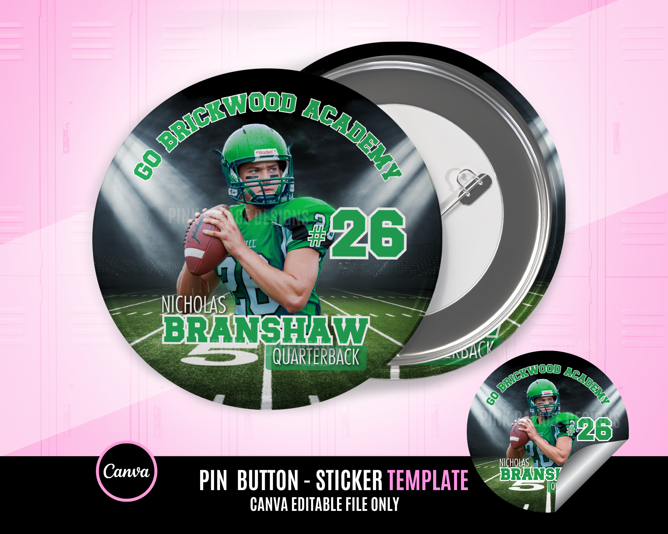 Football Button Template 3