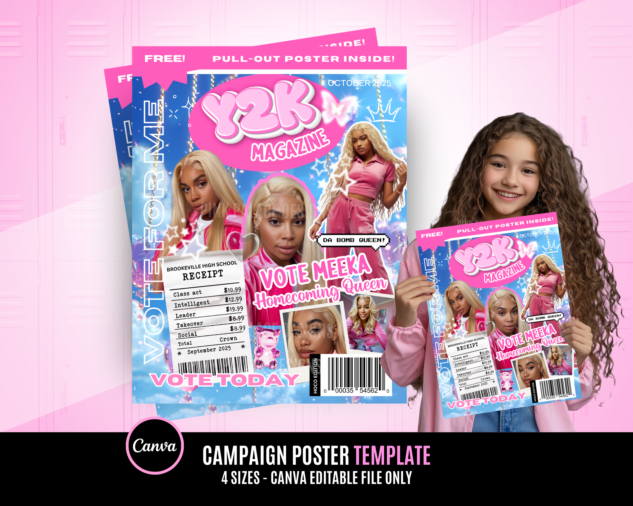 Y2K Magazine Homecoming Template Blue Pink