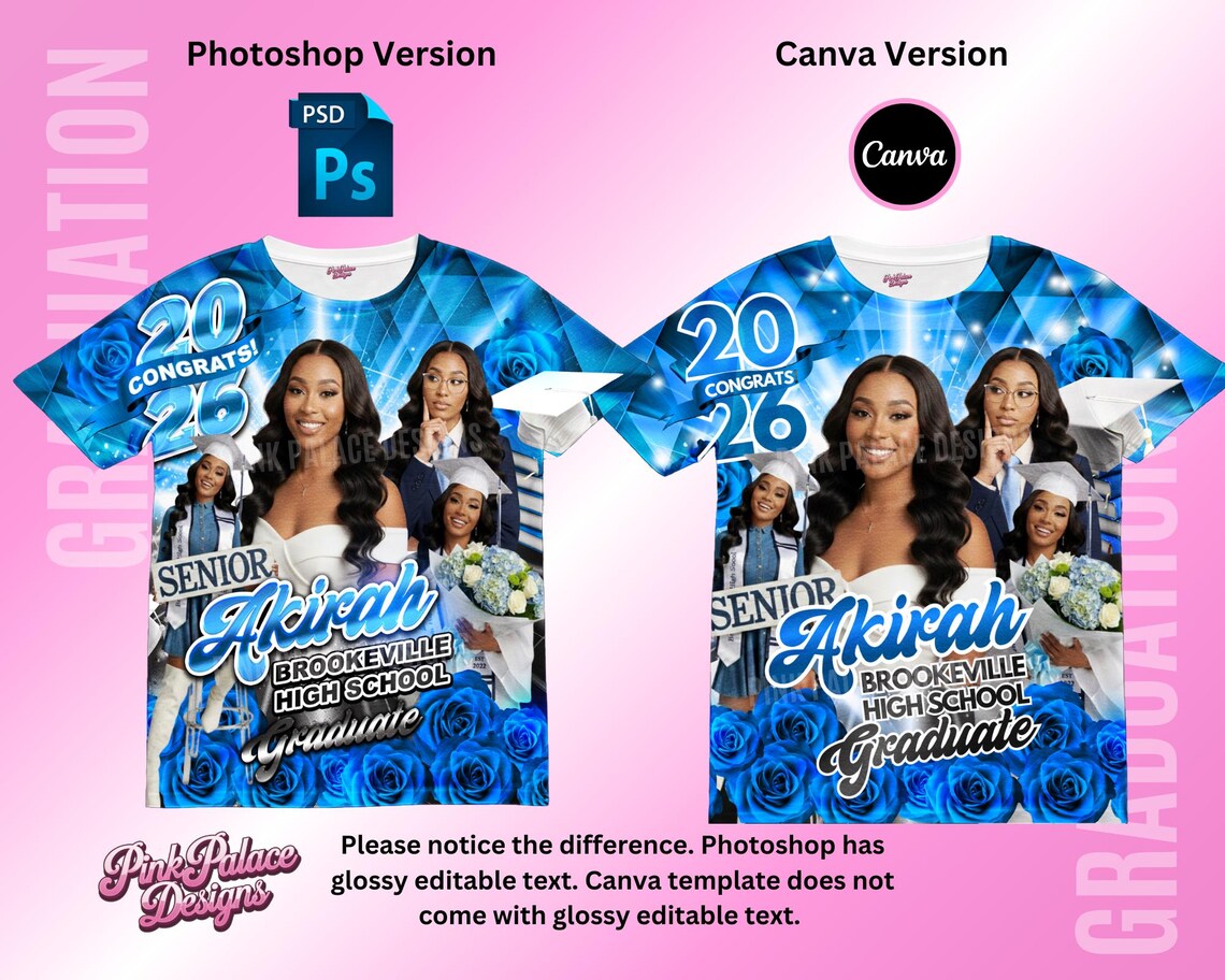 Blue Rose All Over Grad Shirt