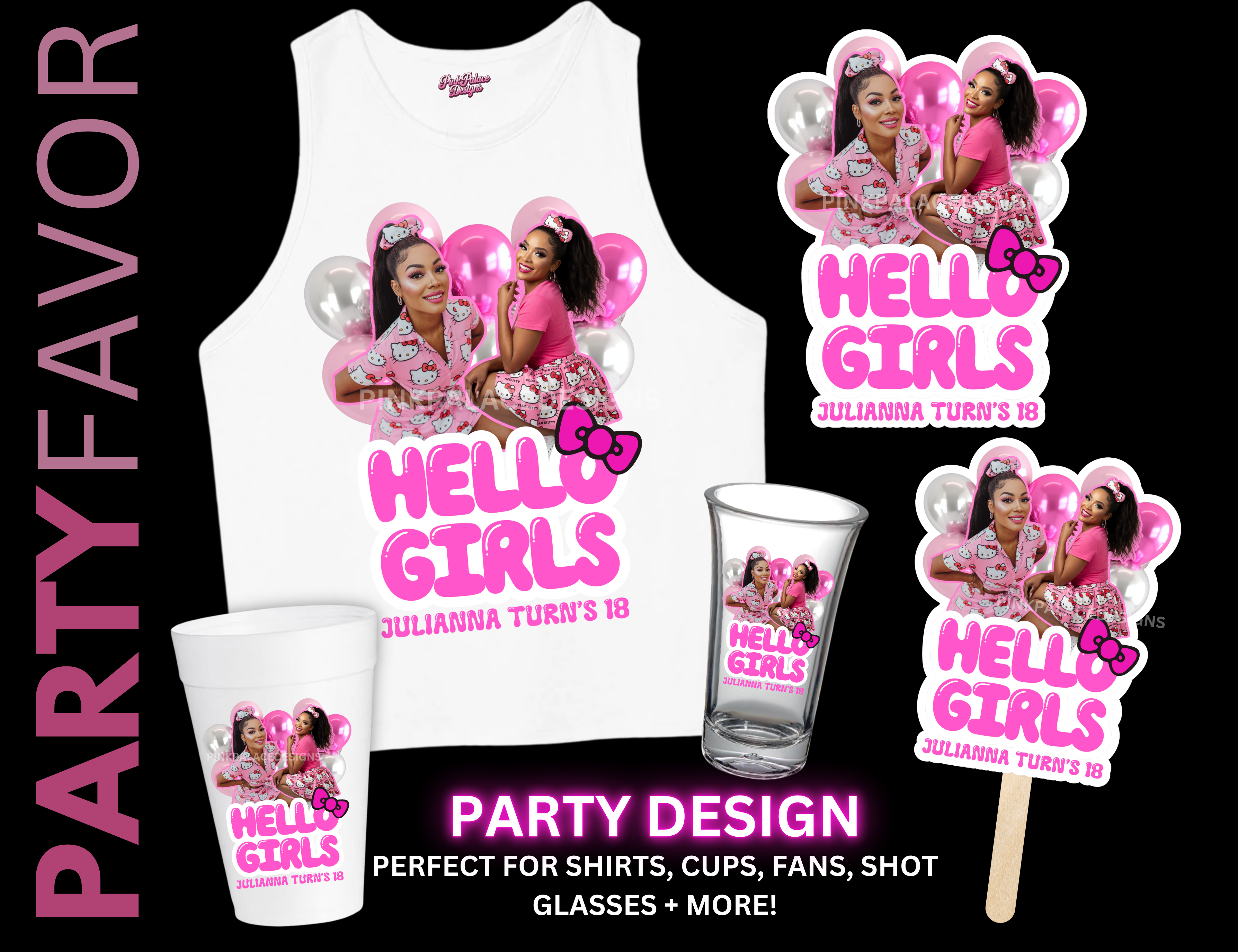 Hello Girls Birthday Sticker