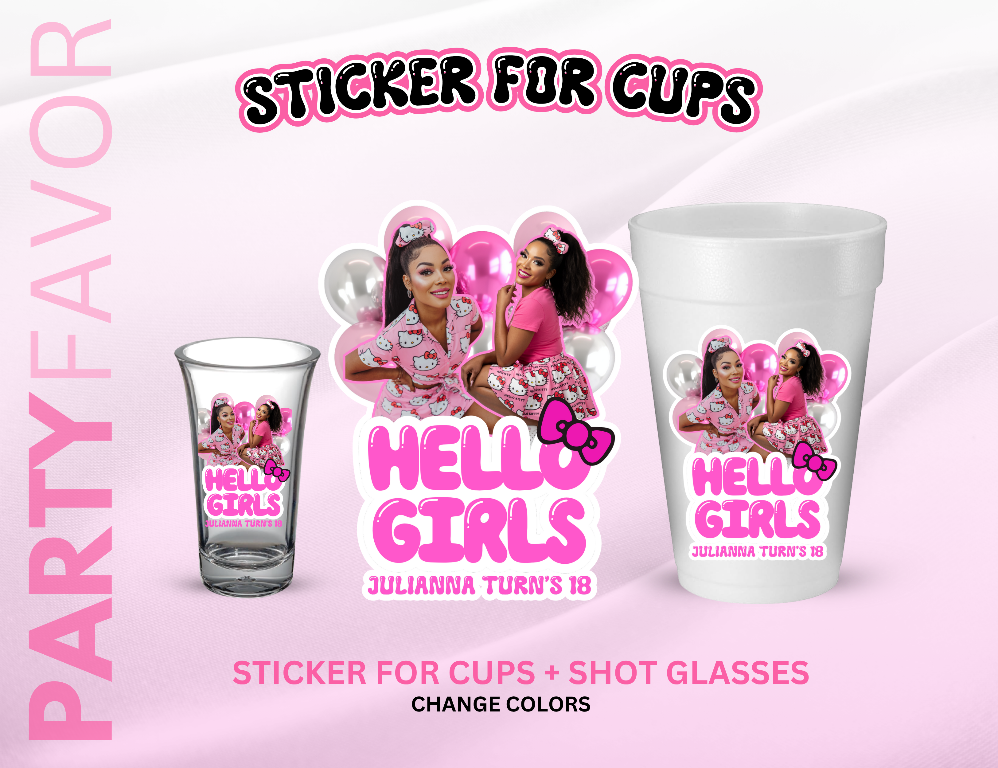 Hello Girls Birthday Sticker