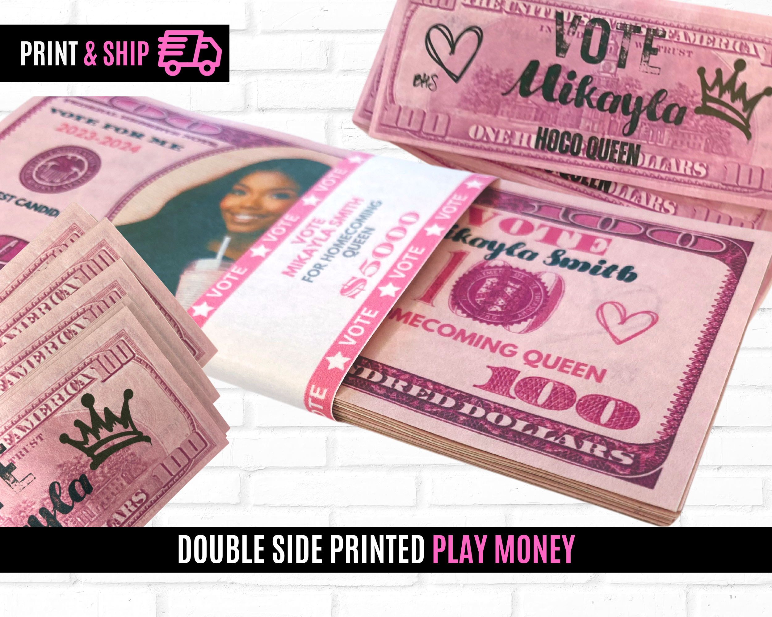 Personalized Homecoming Campaign Play Money, Campaign money