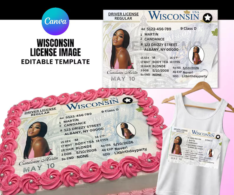 Fake Driver's License Cake Image