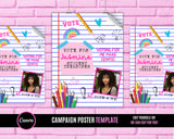 Campaign Poster, Vote Poster, Homecoming Poster, class treasurer, class president, Class campaign, Edit Online then Print poster